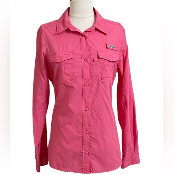 Columbia Tops - COLUMBIA Women’s Pink Long Sleeve Button Down Outdoor UPF 50 Shirt Medium